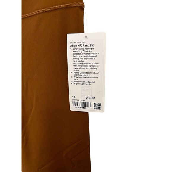 NEW Lululemon Align High-Rise Pant 25"Copper Brown Size: 10 - Picture 7 of 8